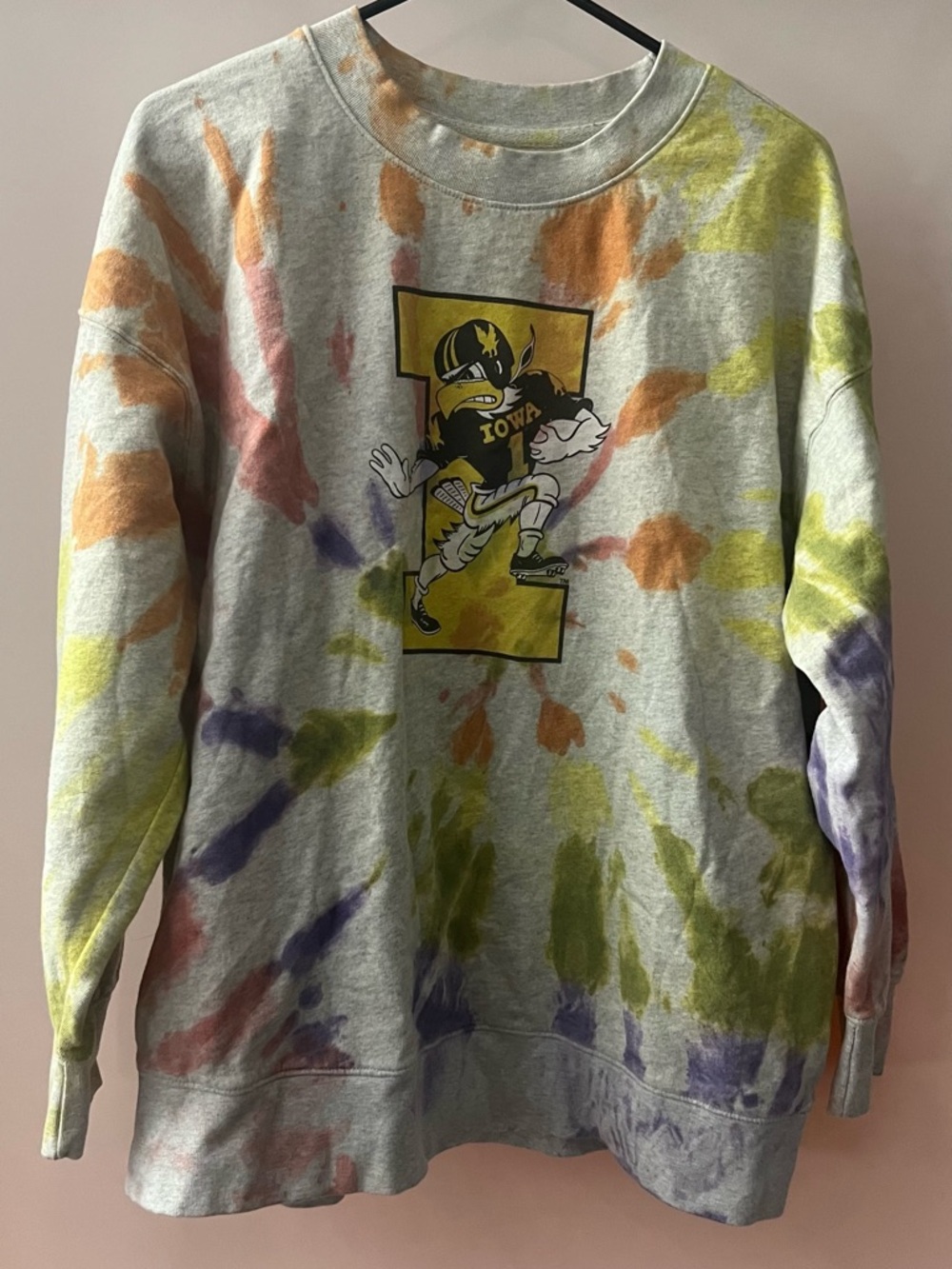 Iowa Hawkeyes Tie-Dye Crewneck Sweatshirt - Multicolor